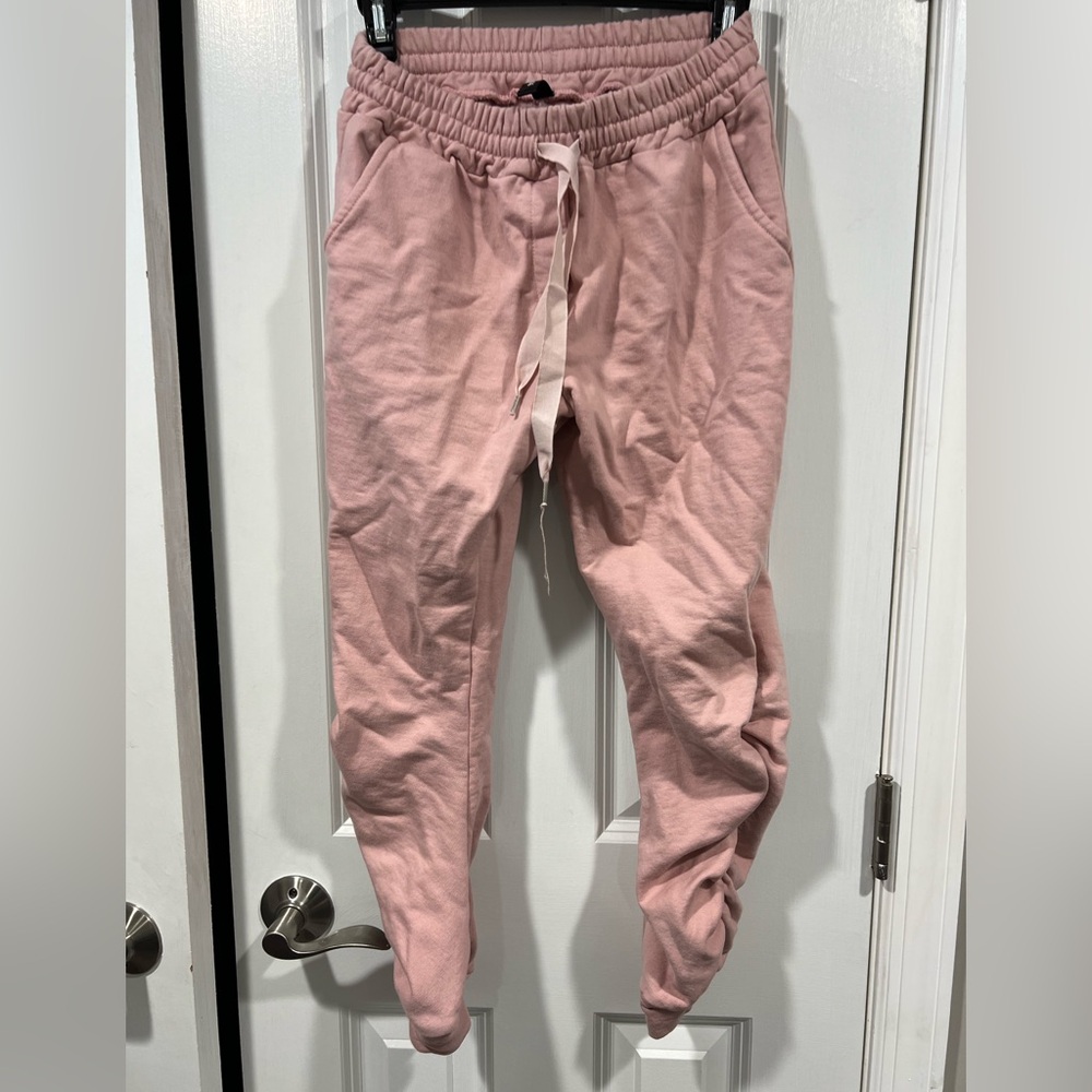Ruched Sweatpants in Pink